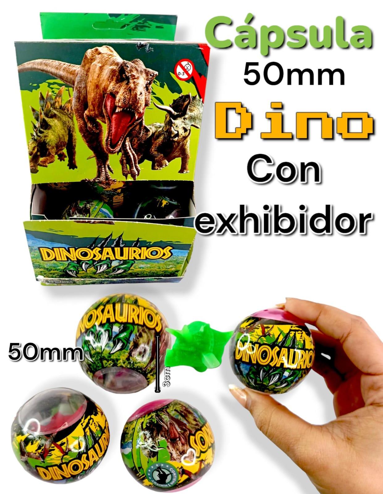 Capsula Dinosaurio 50mm con exhibidor